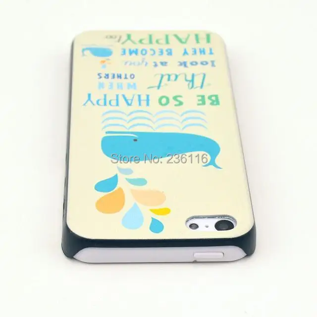 Dolphin and Letter Pettem Hard Phone Case Cover for Apple iPhone 5C Shell |