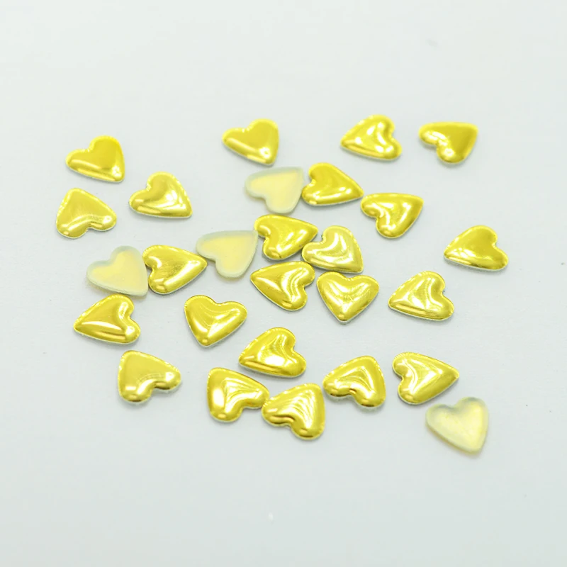 3D гвоздики для ногтей серебряный золотой сплав дизайн Стразы в форме сердца 6 мм