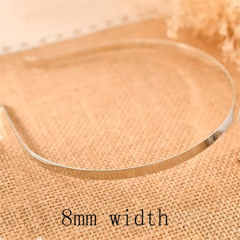 silver 8mm 10 шт. 2/4/6/8/10 мм Ширина повязки на голову украшения для волос цвета: золотистый, серебристый Нержавеющая сталь резинки для волос Средства по уходу за волосами Базовая Настройка, сделай сам, ювелирное изделие - Окраска металла: silver 8mm