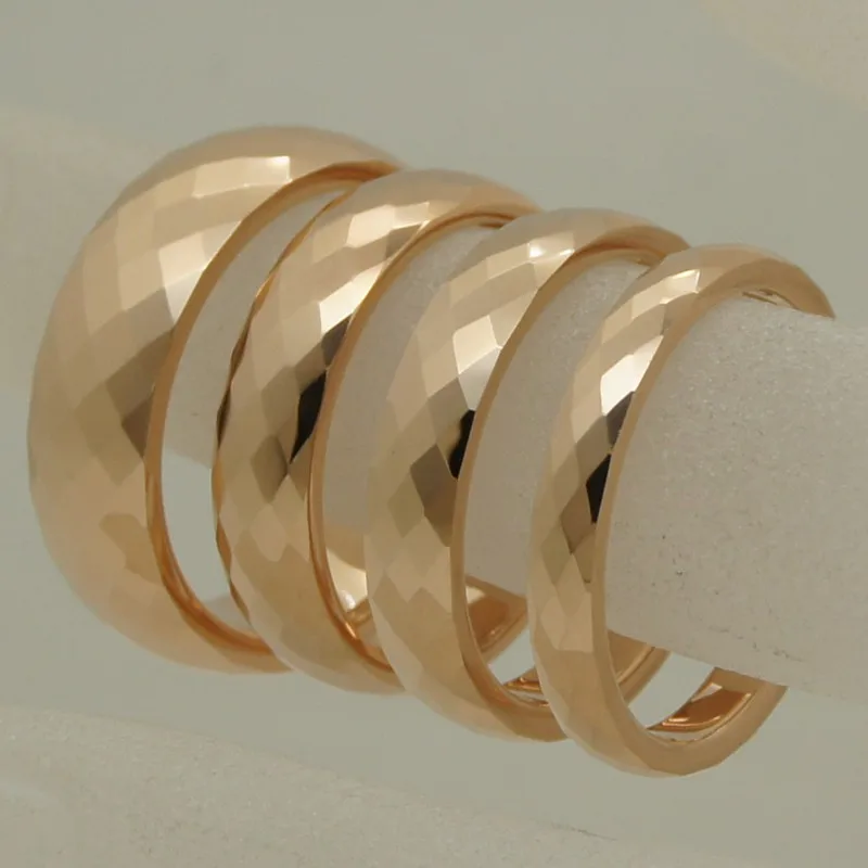 6 мм ширина редкие женские/девичьи кольца из розового золота многослойное