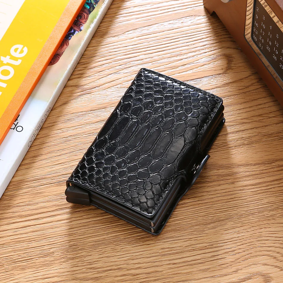 BISI GORO RFID бизнес-держатель для карт для мужчин и женщин pu кожаный металлический кошелек держатель для карт чехол для кредитных карт Карманный дропшиппинг