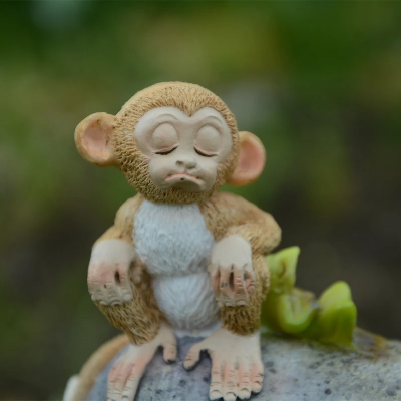 Милая фигурка обезьяны куклы статуэтки коллекция смола ремесло украшение для