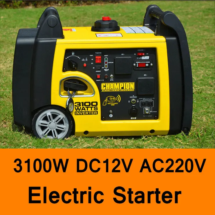 Бензиновый инвертор 3100W DC 12V AC 220V генератор электрический стартер бытовые