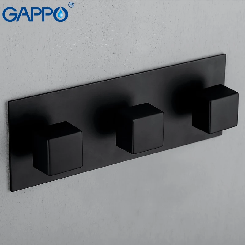 Скрытый смеситель для душа GAPPO черный дождевой кран ванной комнаты