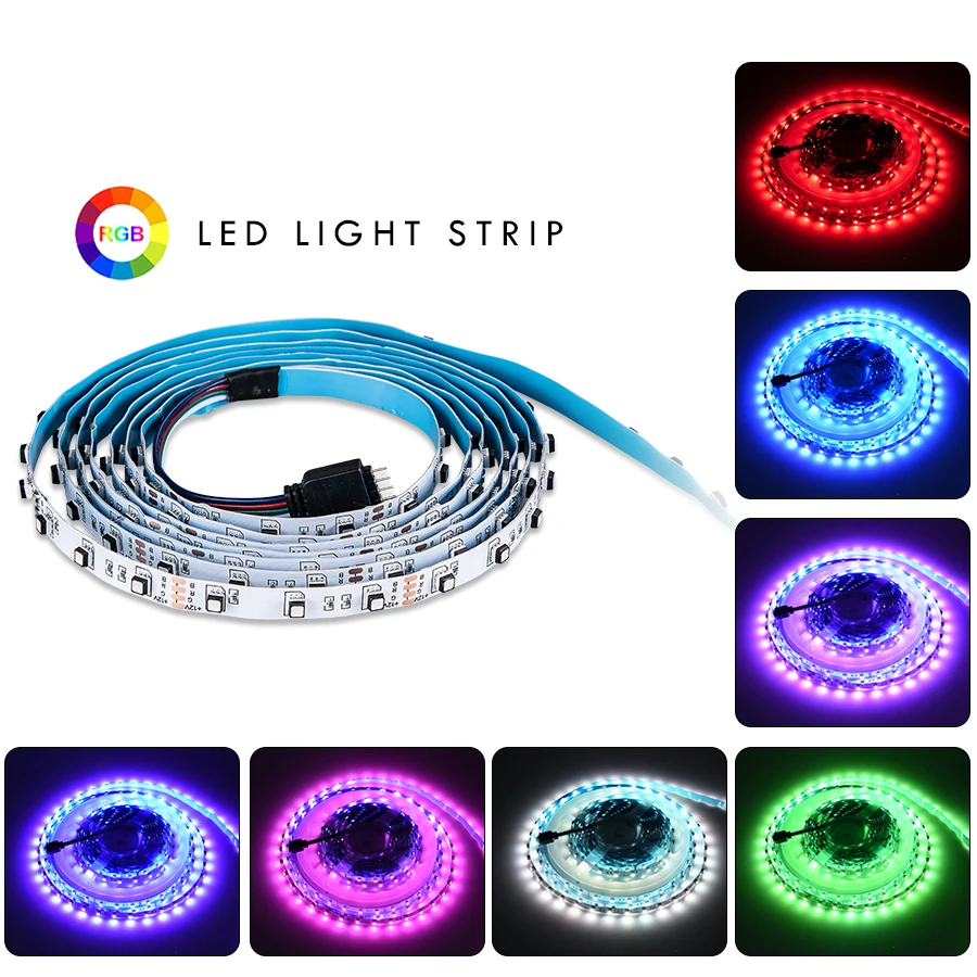 3535 RGB LED Strip Light 0.5m 1m 1.5m 2m SATA Лента Полный комплект с 17 ключами RF Remote ленты для