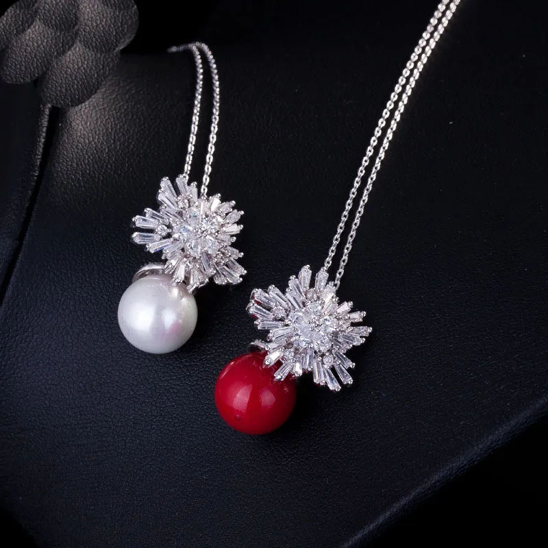 Ожерелье с подвеской в виде снежинки фианитом AAA +|necklace jewelry|brand jewelrydesigner jewelry |