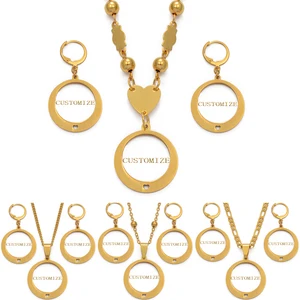 Набор украшений Anniyo с именем на заказ, ожерелье, серьги для мам, женщин, девушек, персонализированные буквы, подароквремя производства 7-15 дней #107521