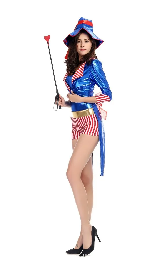 

FREE SHIPPING zy438 deluxe costume Sexy Circus Ringmaster Lion Tamer Fancy Dress Halloween Costume