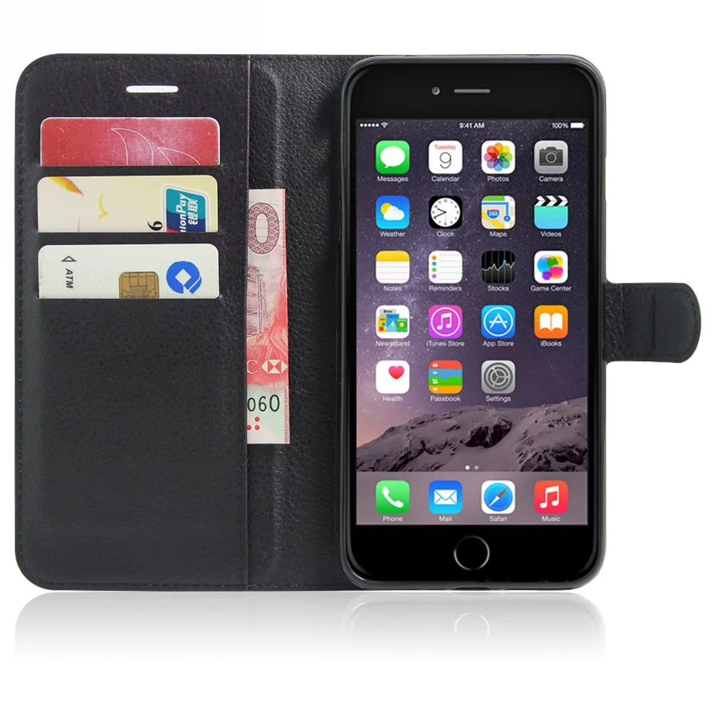 Чехол-Кошелек ZiQi из искусственной кожи с откидной крышкой и подставкой для iPhone 7