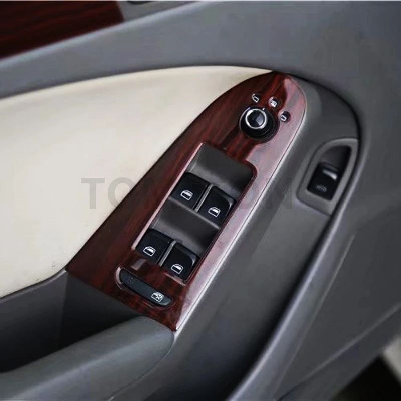 TOMEFON для Audi A4L A4 L 2009- ABS пластик деревянная краска внутренние детали оконный переключатель ручка Отделка Передняя передача Шиф панель Крышка
