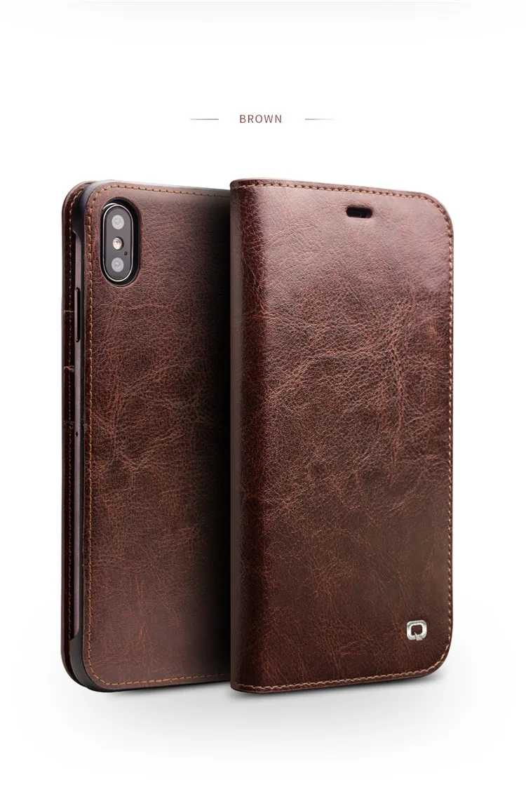 QIALINO Роскошный ультра тонкий ручной работы чехол для телефона для iPhone XS/XR из натуральной кожи кошелек слот для карт сумка флип-чехол для iPhone Max