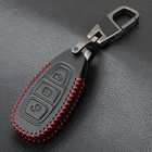 Брелок с 3 кнопками, кожаный чехол для автомобильных ключей, брелок для Ford Focus 3 MK3 MK4 C-Max Mondeo Kuga Fiesta, чехол для автомобильных ключей