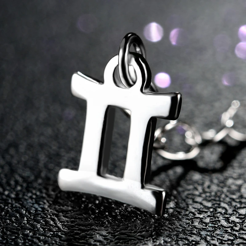 12 Constellation 925 Sterling Silver Pendant Zodiac Sign necklace Women Virgo Libra Scorpio Aquarius Necklace Wedding Jewelry