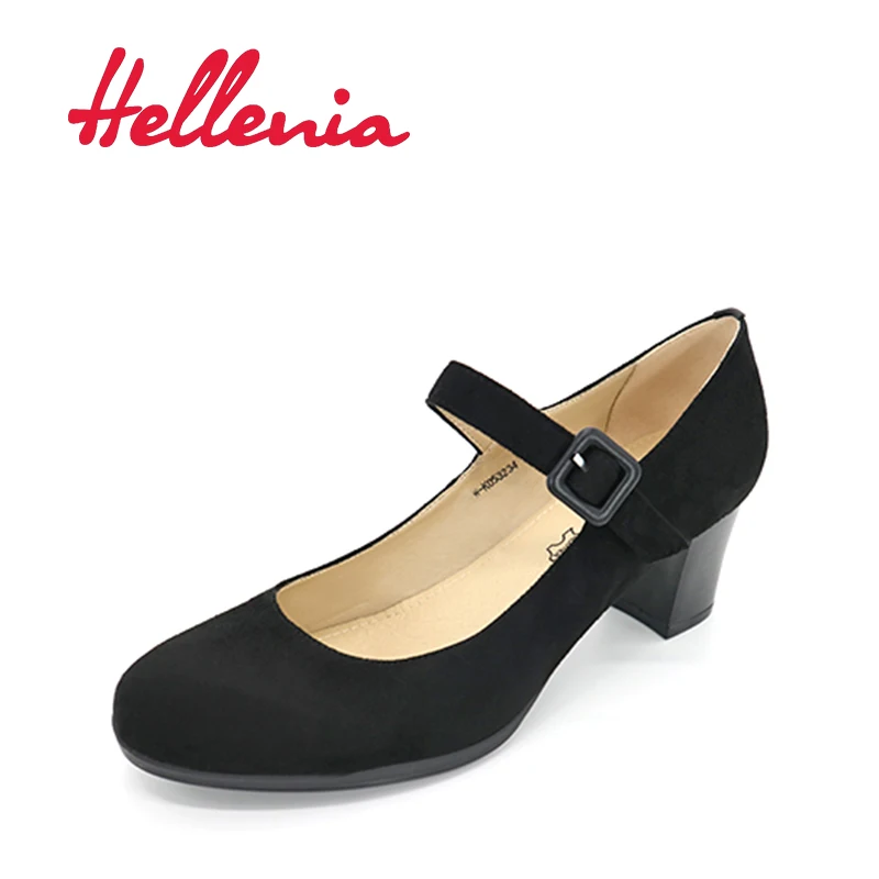 Hellenia/осенние повседневные женские офисные туфли лодочки Женские однотонные из