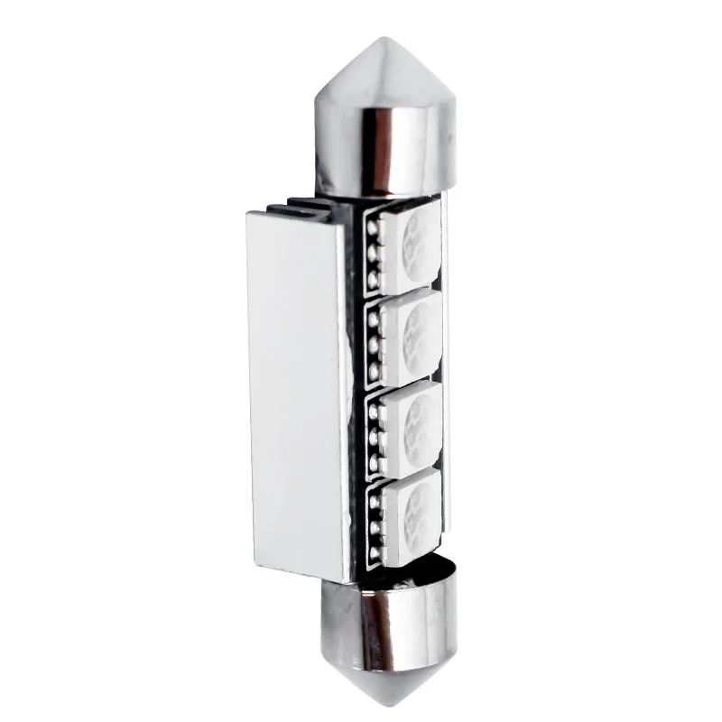 10 шт. 42 мм C5W 4 SMD 5050 светодиодный 4smd белый/синий CANBUS Error Free автомобиля номерной знак света интерьерные лампочки купол с фестонами светодиодные лампы 12V 10X