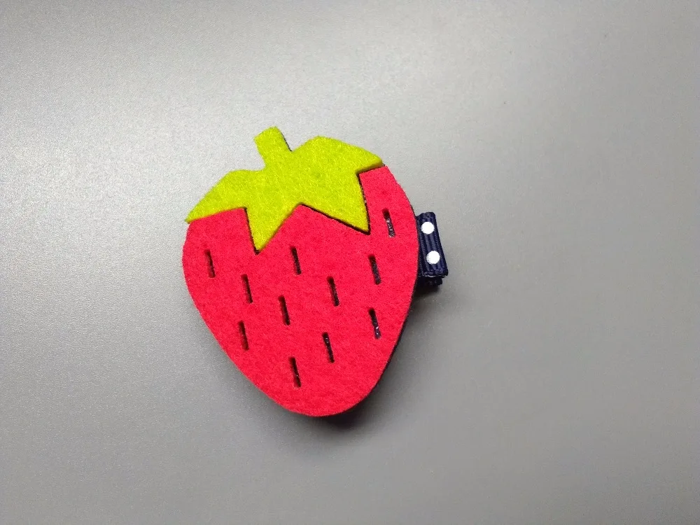 Бутик 20 шт модные милые войлочные Клубничные ананасовые заколки для волос