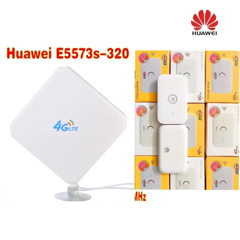 

Разблокированный Мобильный Wi-Fi модем 4G LTE HUAWEI E5573S-320 + двойная антенна TS9 4G 35DBI