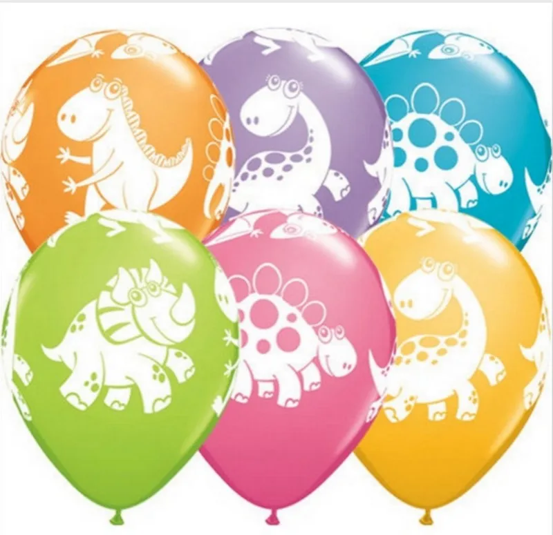 Dinosaur Latex 10pcs Набор одноразовой посуды с динозавром из мультфильма, детский день рождения, детский душ, вечерние украшения с героями мультфильмов - Цвет: Dinosaur Latex 10pcs