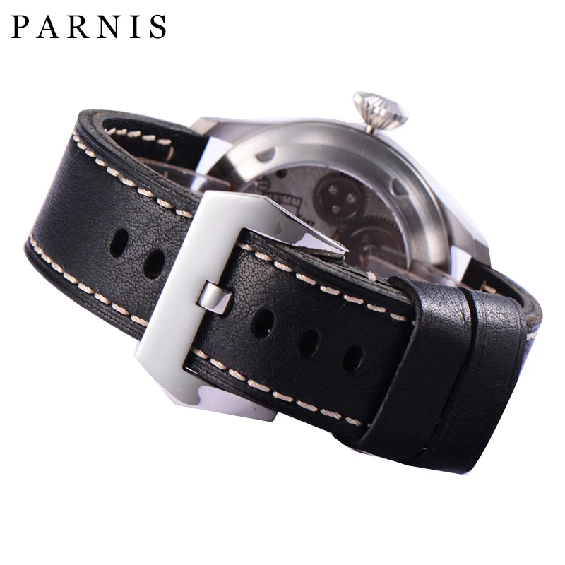 Мужские механические часы PARNIS 43 мм с ручным заводом классические horloges mannen