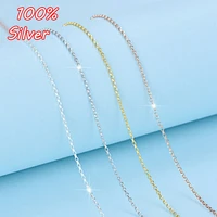 2018 new lead nickel free 45cm necklace chain fashion jewelry 925 sterling silver color for women diy accessories