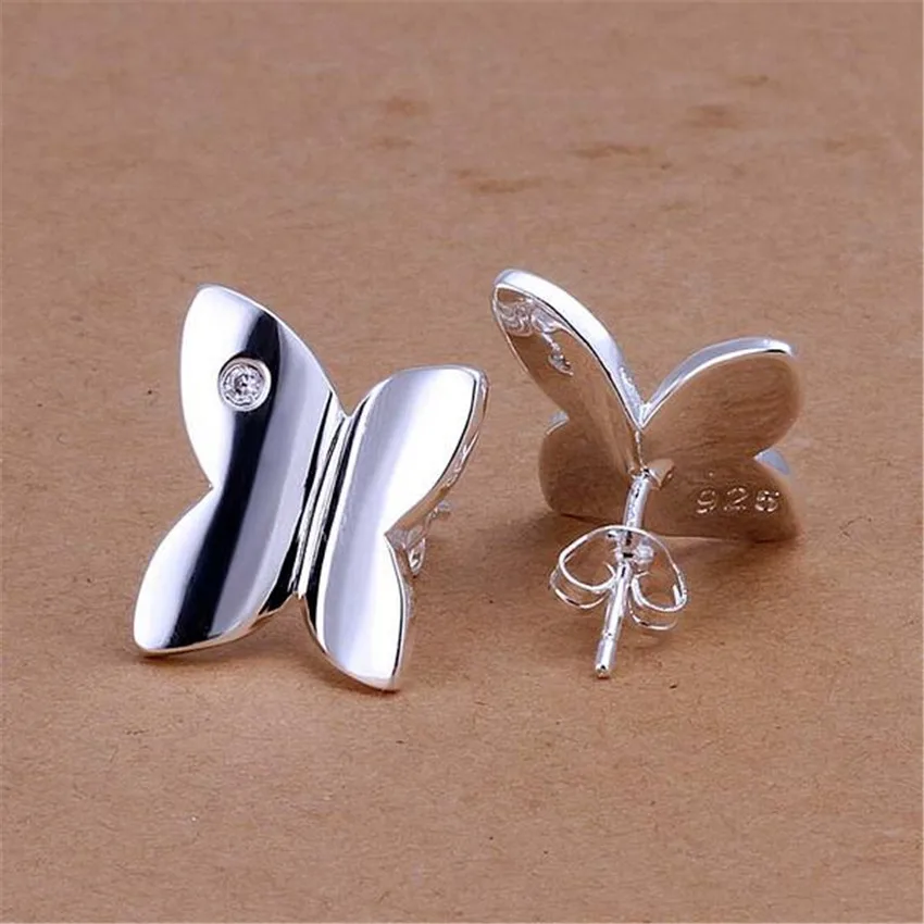 Новый список серебряного цвета простые дикие очаровательные серьги бабочки хит