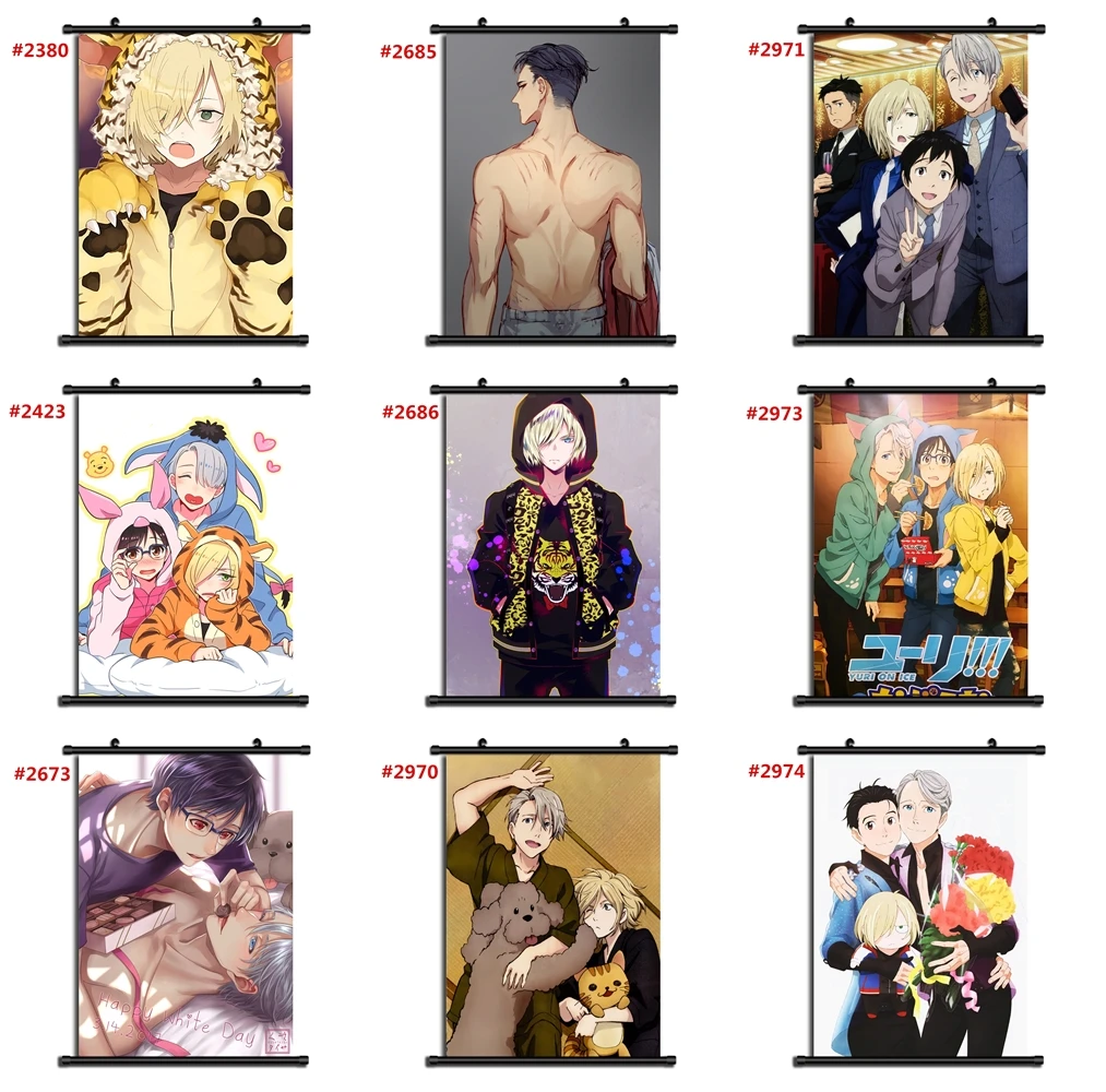 Yuri On Ice Аниме Манга настенный плакат свиток EF|Рисование и каллиграфия| |