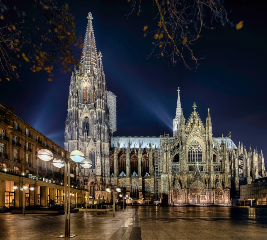 Пользовательские 3D большой росписи эстетический великолепный храм под ночной