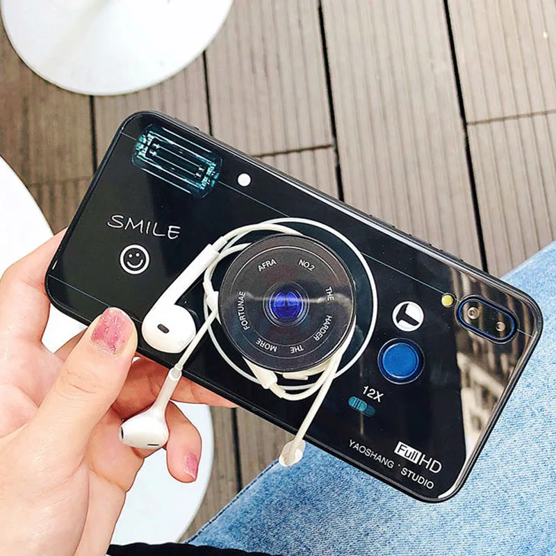Чехол YSW с узором для камеры, стеклянный чехол для iPhone 7 Plus, чехол для iPhone XR XS Max 6S 6 7 8 Plus, чехол s, мягкий ТПУ, подставка, Funda Capa
