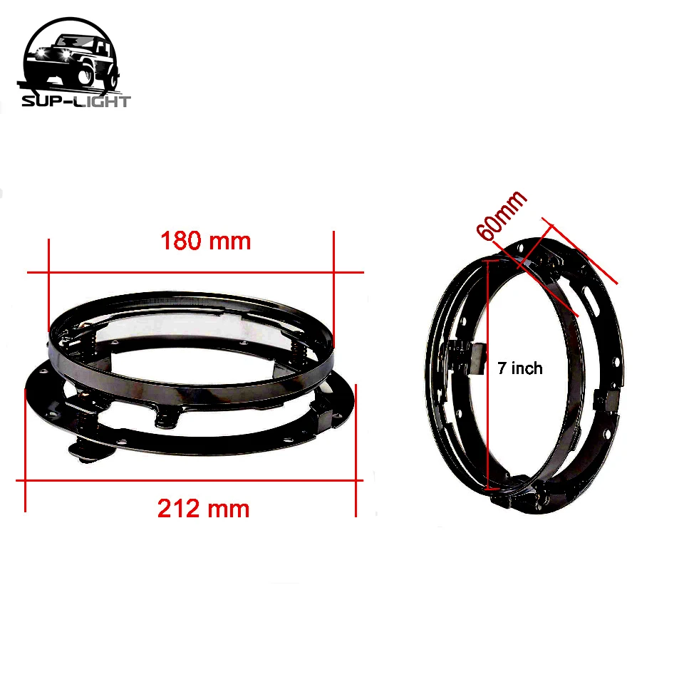 Черный 7-дюймовый круглый кольцевой Монтажный кронштейн для крепления фар Harley