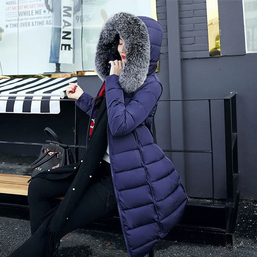 Long Cotton Coat Winter Outwear Jackets Hood Woman Jacket Puffer Manteau Femme Hiver Women Parkas Both Sides Wear 50KC012 | Женская