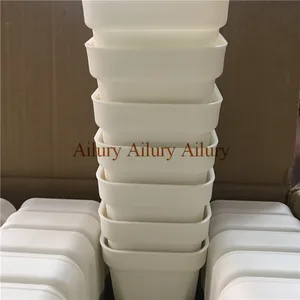 20 шт.лот, диаметр 9,3 см, белый Экстра толстый пластиковый квадратный цветочный горшок, домашний садовый пластиковый цветочный горшок, мясистый горшок