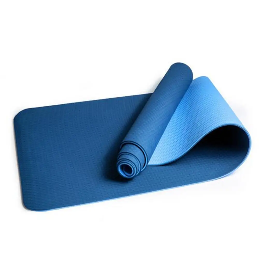 Двухцветный TPE коврик для йоги без вкуса Нескользящие Коврики фитнеса