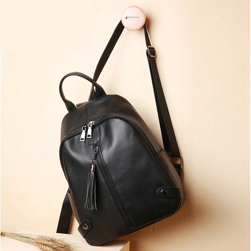 Nuleez Travelling Backpack Women Genuine Leather Cowhide Big Capacity 2021 New Classical Favorite | Багаж и сумки