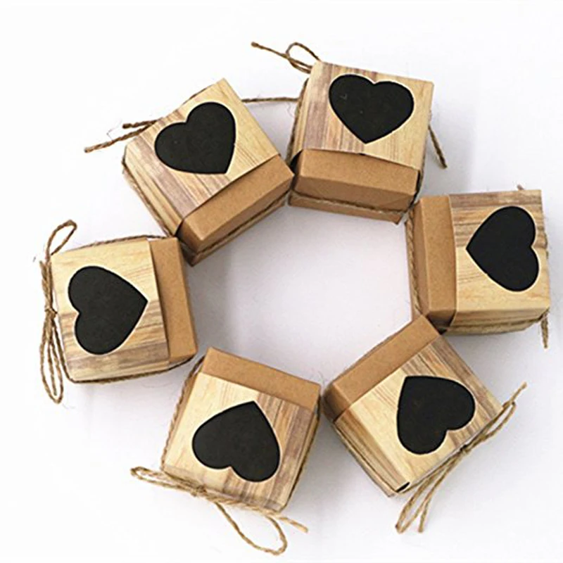 50 шт конфетные коробки любовь деревенский крафт бонбоньерка Пользу Свадьба