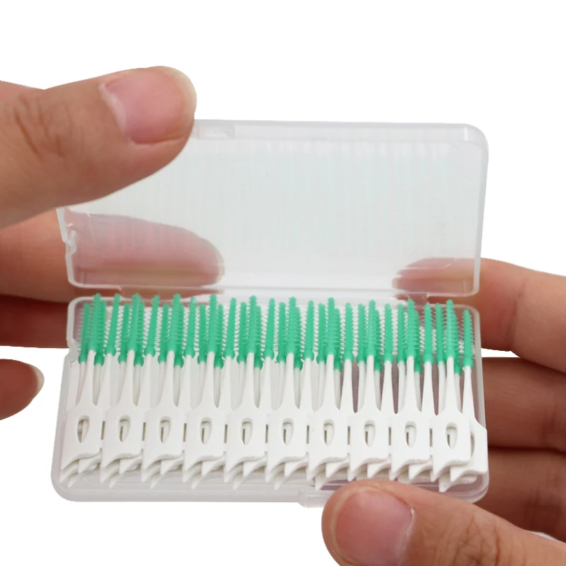 40pcs/box Dental Silicone Interdental Brushes Clean Between Teeth Push-Pull Removes Food And Plaque Better Oral Hygiene Tool | Красота и