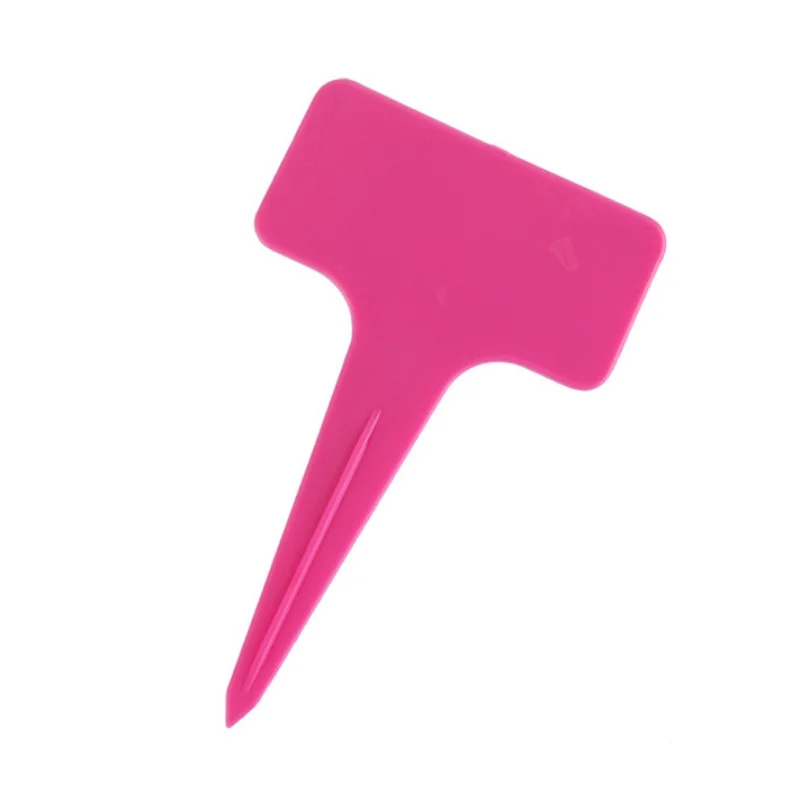 Pink 50 шт./лот, этикетки для растений, Т-образная бирка для растений, цветов, садовые украшения, наклейки для садоводства, Детская Цветочная бирка - Цвет: Pink