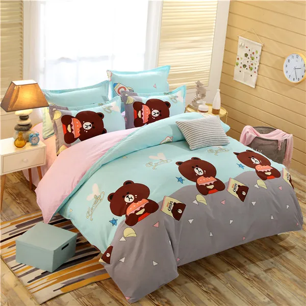 style7 Домашний текстиль, логотип бренда Комплект постельного белья Hello Kitty, детская одежда с рисунком из мультфильма, розовые пододеяльник простынь и наволочки - Цвет: style7