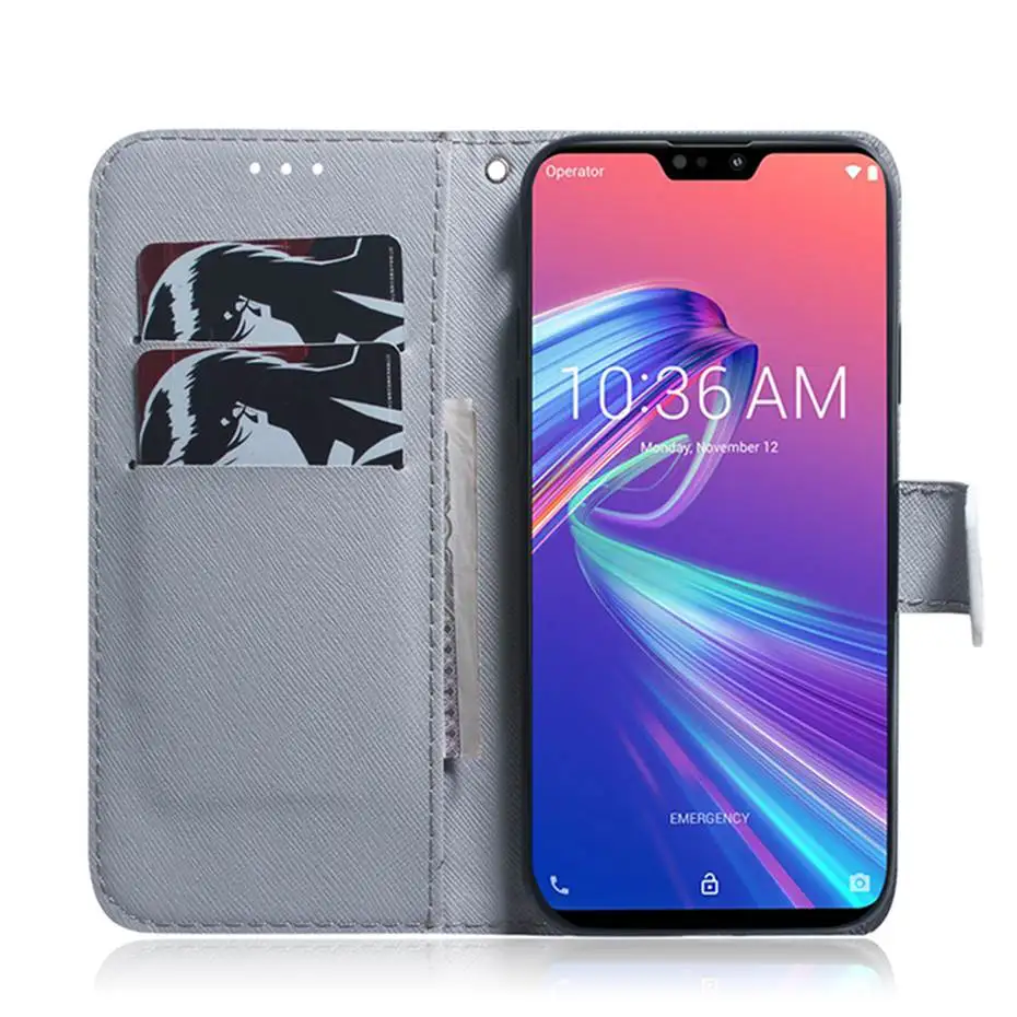 PU Leather Flip Case For ASUS Zenfone Max Pro (M2) ZB631KL ZB633KL Wallet Phone Cover ZB 631KL Funda Capa | Мобильные телефоны и