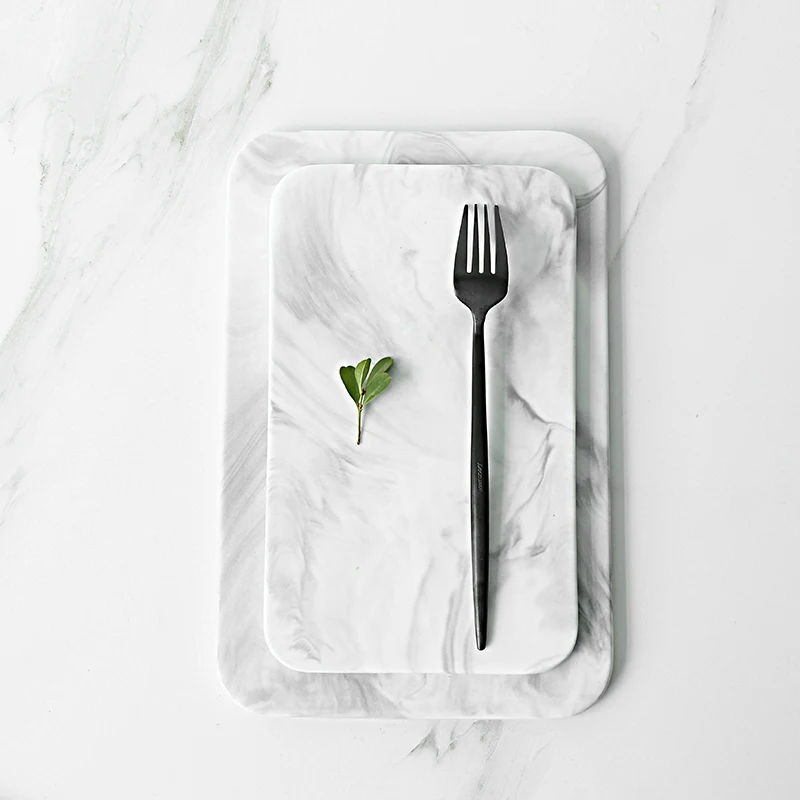 Мраморный керамический поднос Западная тарелка кухонная посуда для гурманов