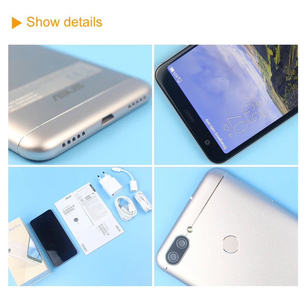 Глобальная версия ASUS Zenfone Max плюс 4G B 6 мобильный телефон ZB570TL Octa Core Android 7 0 5 дюймов