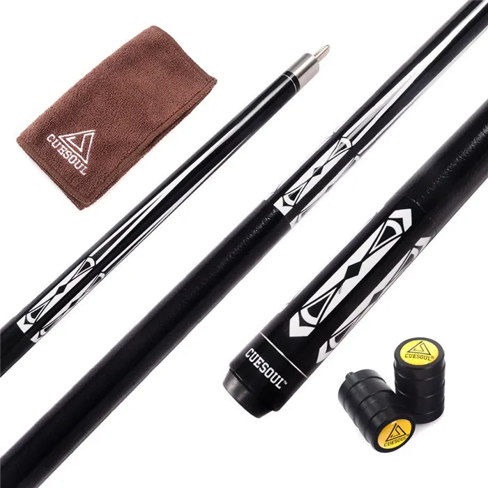 CUESOUL 58 inch Canadian Maple Wood  Pool Cue Stick 13mm Tips Billiard Cue with Clean Towel Joint Protector