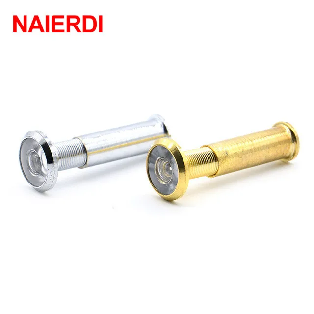 NAIERDI deluxe 200 градусов удлиненный широкий угол глазок дверной зритель дверной Spyphole зритель Хромированный Позолоченный прекрасный подарок