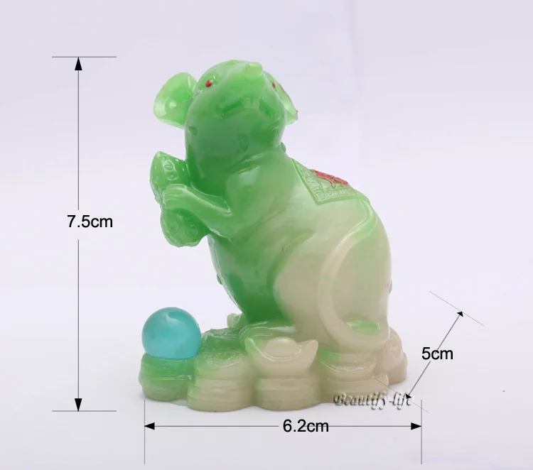 Зеленая мышь счастливые амулеты китайский зодиак шэньсяо аллохромный талисман