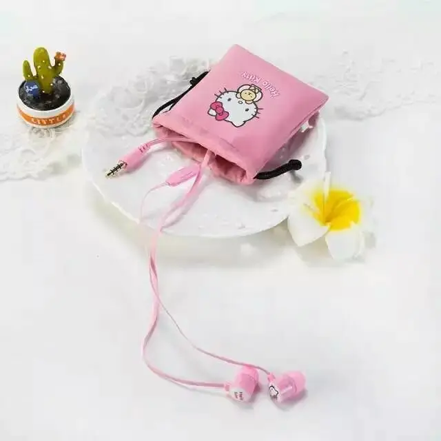 Милые розовые стереонаушники Hello Kitty с милым мультяшным рисунком 3 5 мм наушники