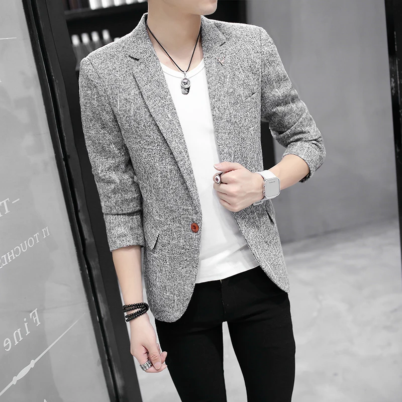 Весна-Осень 2019 новый брендовый повседневный костюм мужской тонкий модный