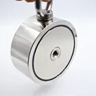 Неодимовый магнит, 490 кг, сильный двухсторонний рыболовный магнит с крючком, D97 х 40 мм, вытягивающий монтажный котелок с отверстием для кольца, морское оборудование