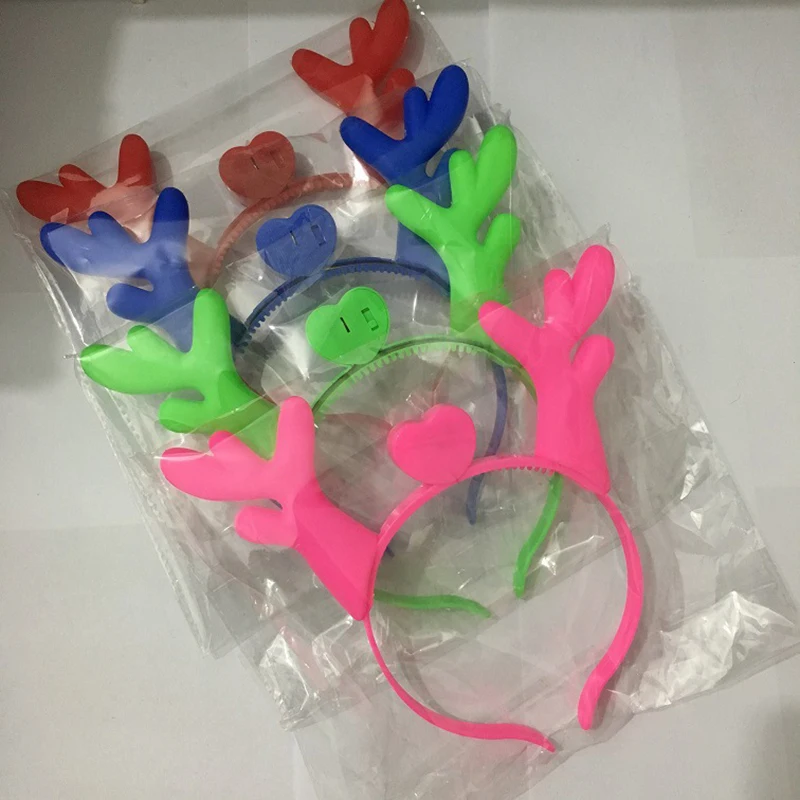 4Pcs/Set LED Luminous Antlers Headwear Hair Band Toys Halloween Glow In The Dark Light Up Toys for Children Sticks Luminous