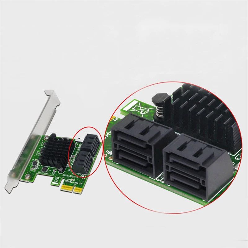 PCIe PCI Express до 6G SATA3.0 4-портовый SATA III расширительный контроллер адаптер карты для