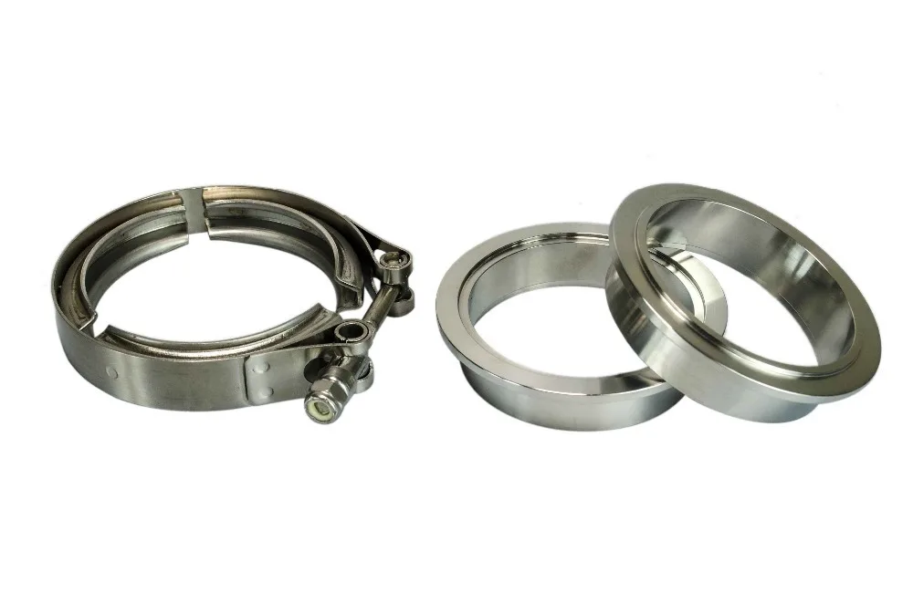 

Free Shipping 2.5" SUS 304 Steel Stainless Exhaust V Band Clamp Flange Kit V-band Vband Male Female Design PQY5241