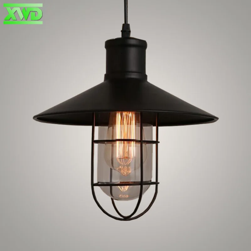 Винтажные стеклянные подвесные светильники в виде железной клетки E27 держатель